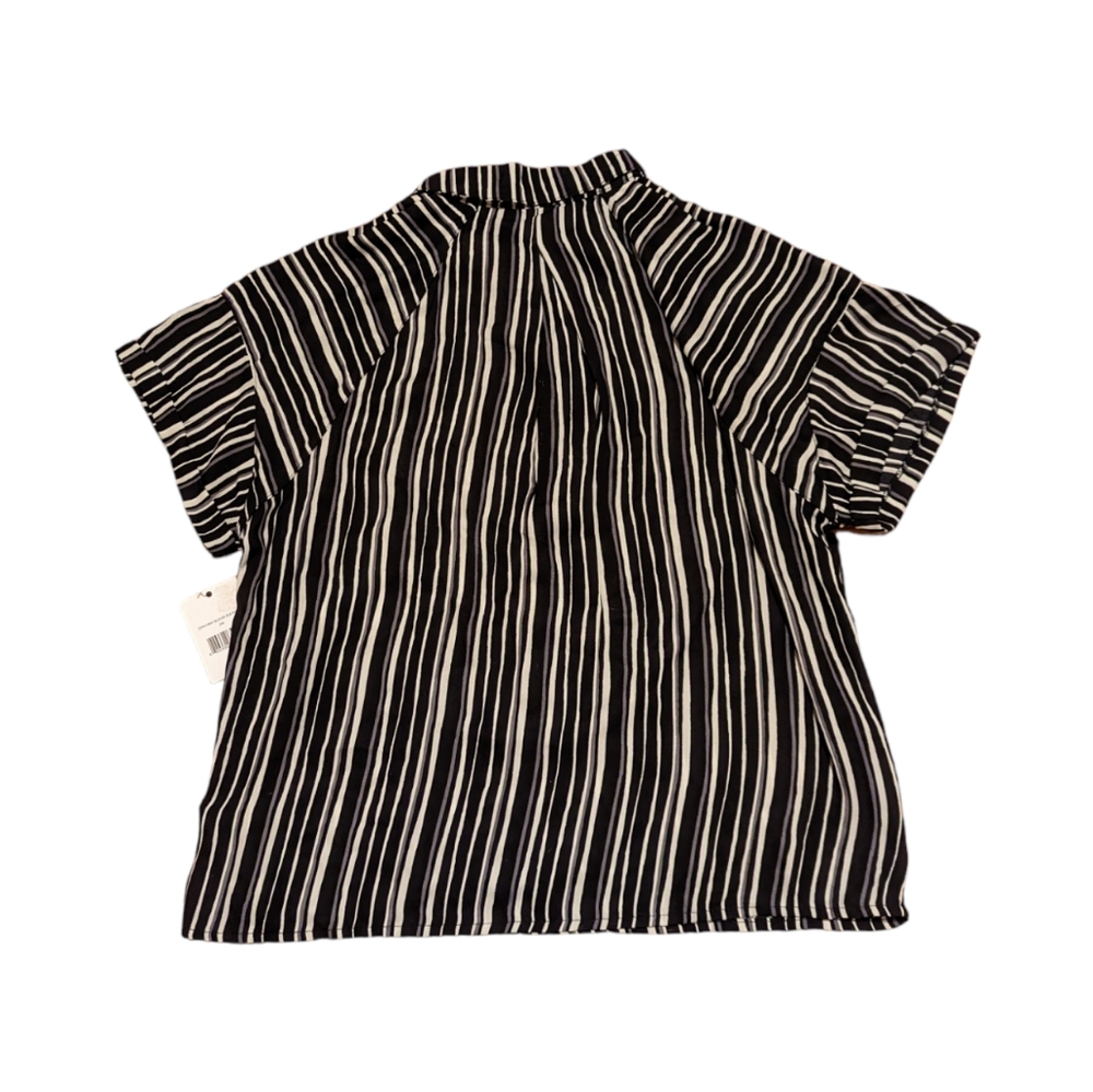 NWT Ophelia Roe Striped Zipper Front Blouse Size Small - Picture 2 of 2